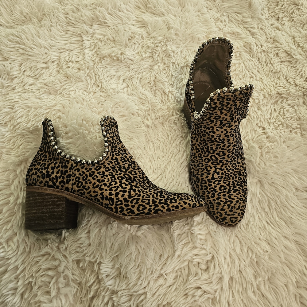 Gianni Bini Leopard Print Ankle Boots with Rhinestone Detail - Picture 2 of 4